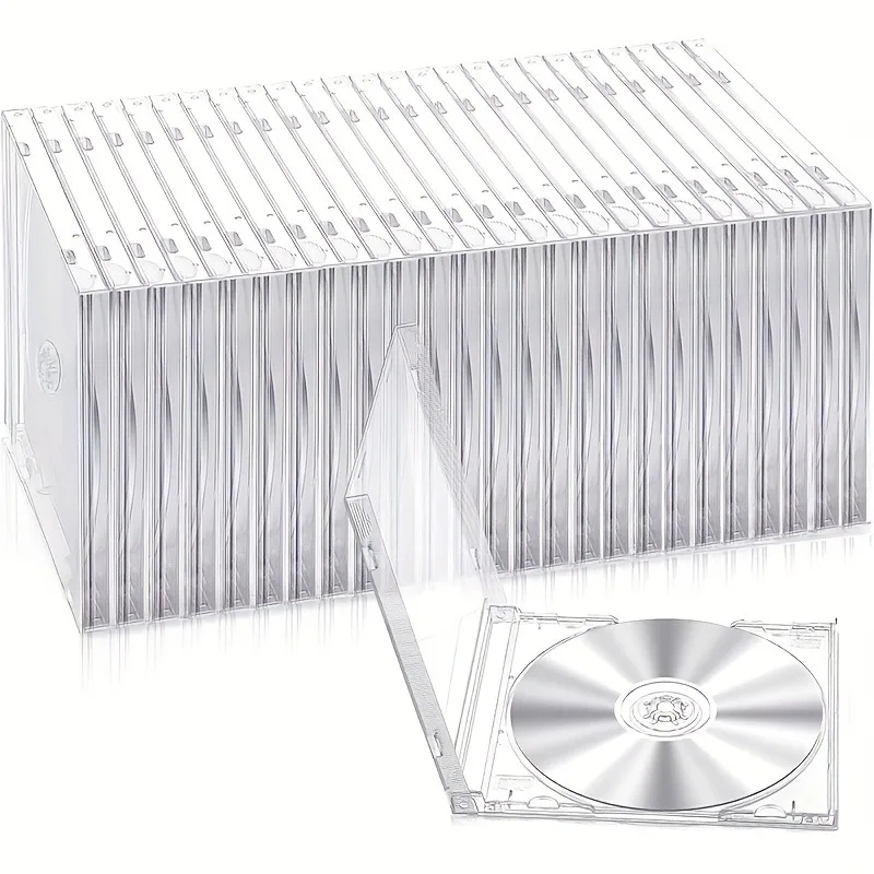 15pcs Premium CD/DVD Acrylic Case 10.4Mm Standard Single Clear CD Jewel Case with Assembled Tray Fan Collectibles Music Albums