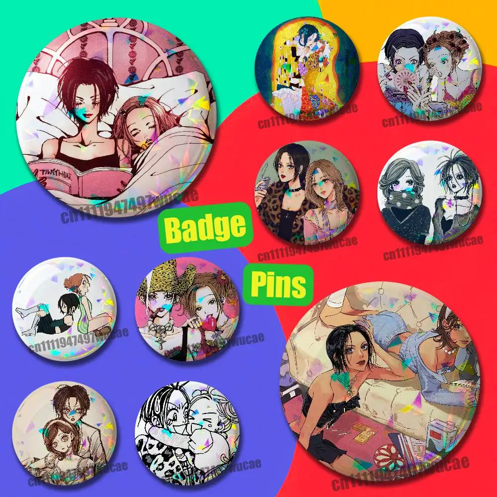 For Hachi Nana Osaki Badge Case Custom Pin Insignia Emblem Round 25mm Brooch Button Laser Cover