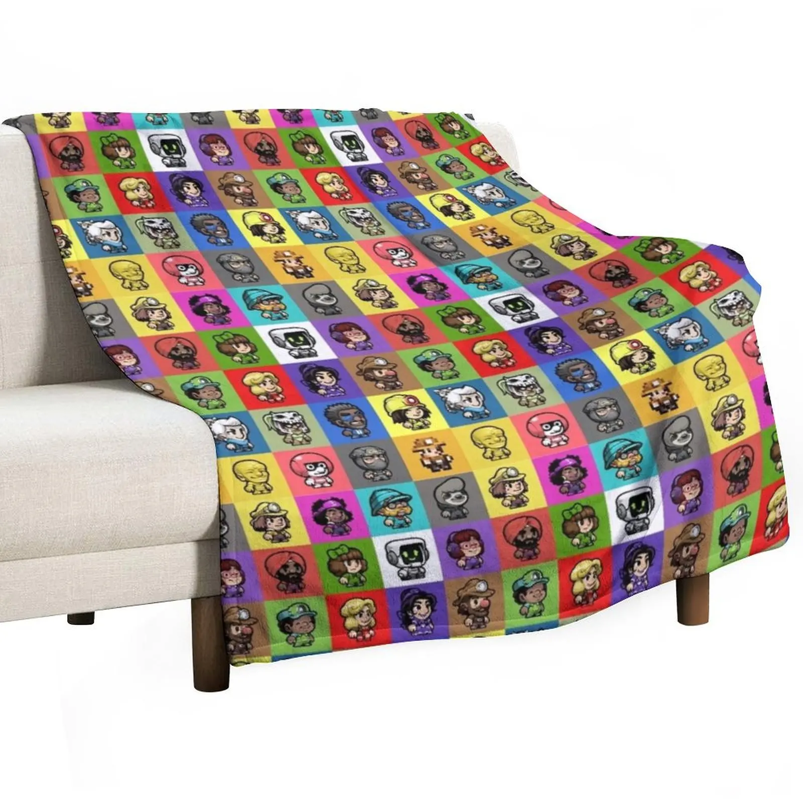 

Spelunky 2 Player Characters Pattern Throw Blanket Plaid Hairy wednesday Extra Large Throw Blankets