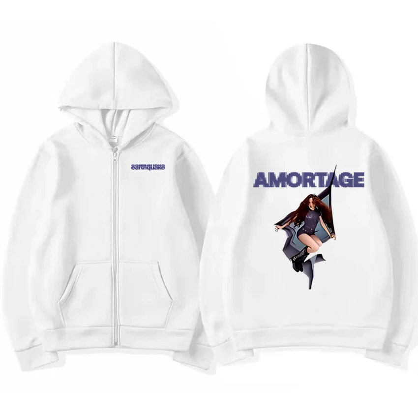 2025 جديد في Jisoo زلزال مزدوج الوجهين طباعة قلنسوة بسحاب harajuku البلوز الرجال النساء جاكيت من الصوف معطف للجنسين الملابس #3