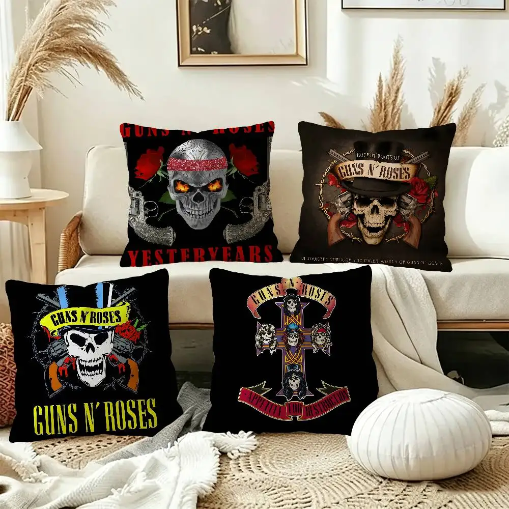 Rock Music Band G-Guns N R-Roses Office Cushion Pillowcase Car Cushion Cover45X45CM Lumbar Pillowcase Sofa Pillowcover