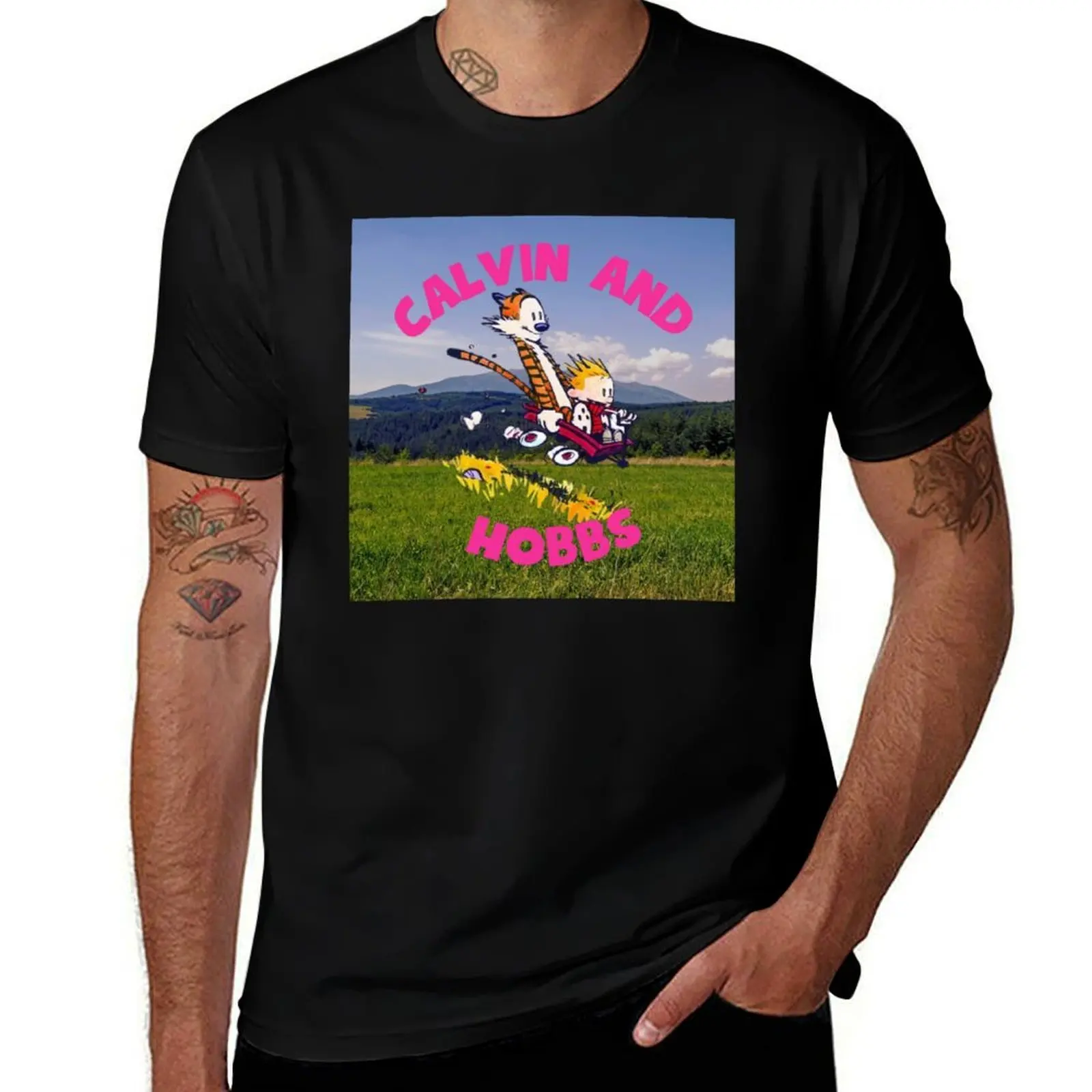 

Calvin and hobbes T-Shirt Daily Work Short Sleeve Top