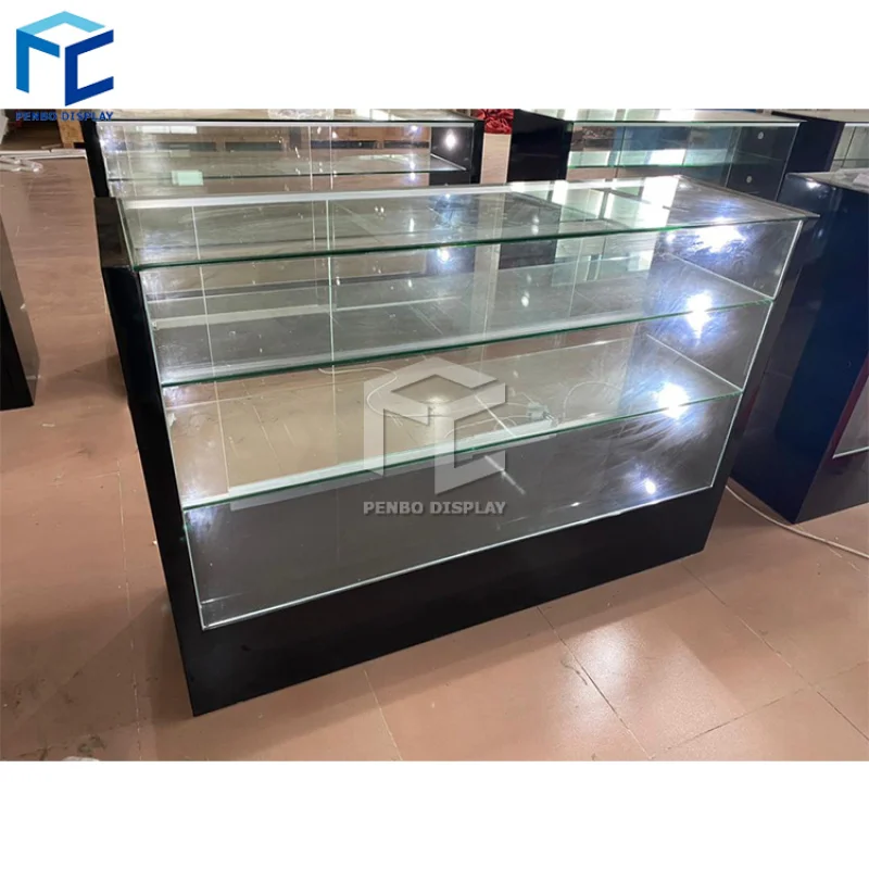 

2025customized.70inch Smoke Shop Full Glass Display Cabinets With Led Light Tall Products Display Cases Showcase