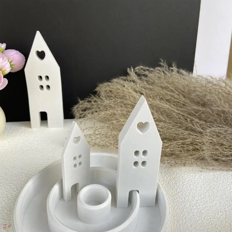 Stampo in Silicone per casa cuore di cioccolato stampo per colata in calcestruzzo leggero fai da te decorazione per la casa stampo in resina stampo per casa faro