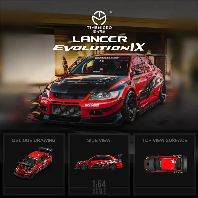 

**Предзаказ** Литая под давлением модель автомобиля Time Micro 1:64 Lancer EVO IX Green/Red Limited 999