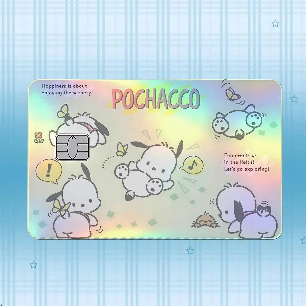 P-Pochacco Laser-Hologramm-Karten-Skin-Aufkleber für Kredit- und Debitkarten – 4 Stück/Set, wasserfester, kratzfester Schutz – Detail 14