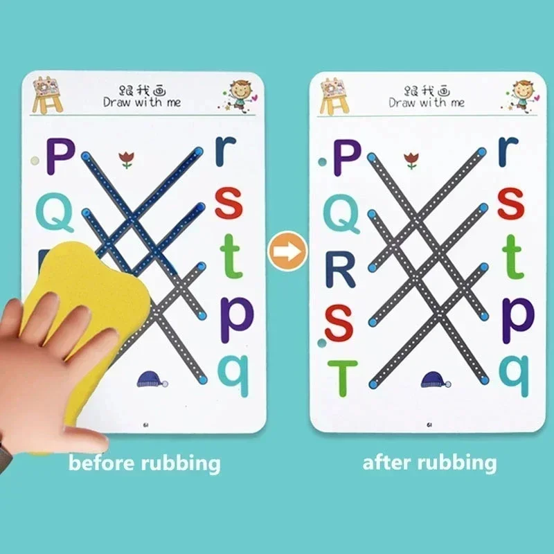 Pen Training Practice Set for Kids, Reusable Handwriting Workbook, Wipe-Clean Whiteboard, Alphabet Number Tracing Kit, Preschool Learning Activity Toy, Free Small Gift Included view 4
