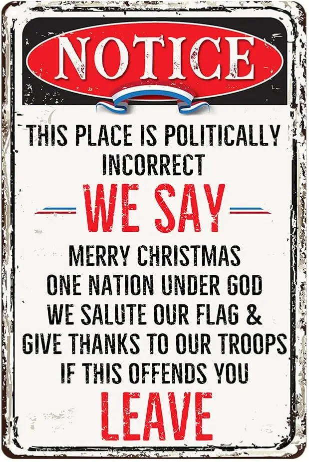 Y1,Notice This Place Is Politically Incorrect We Say If Offends You Leave Signs Funny Metal Tin Garage For Men