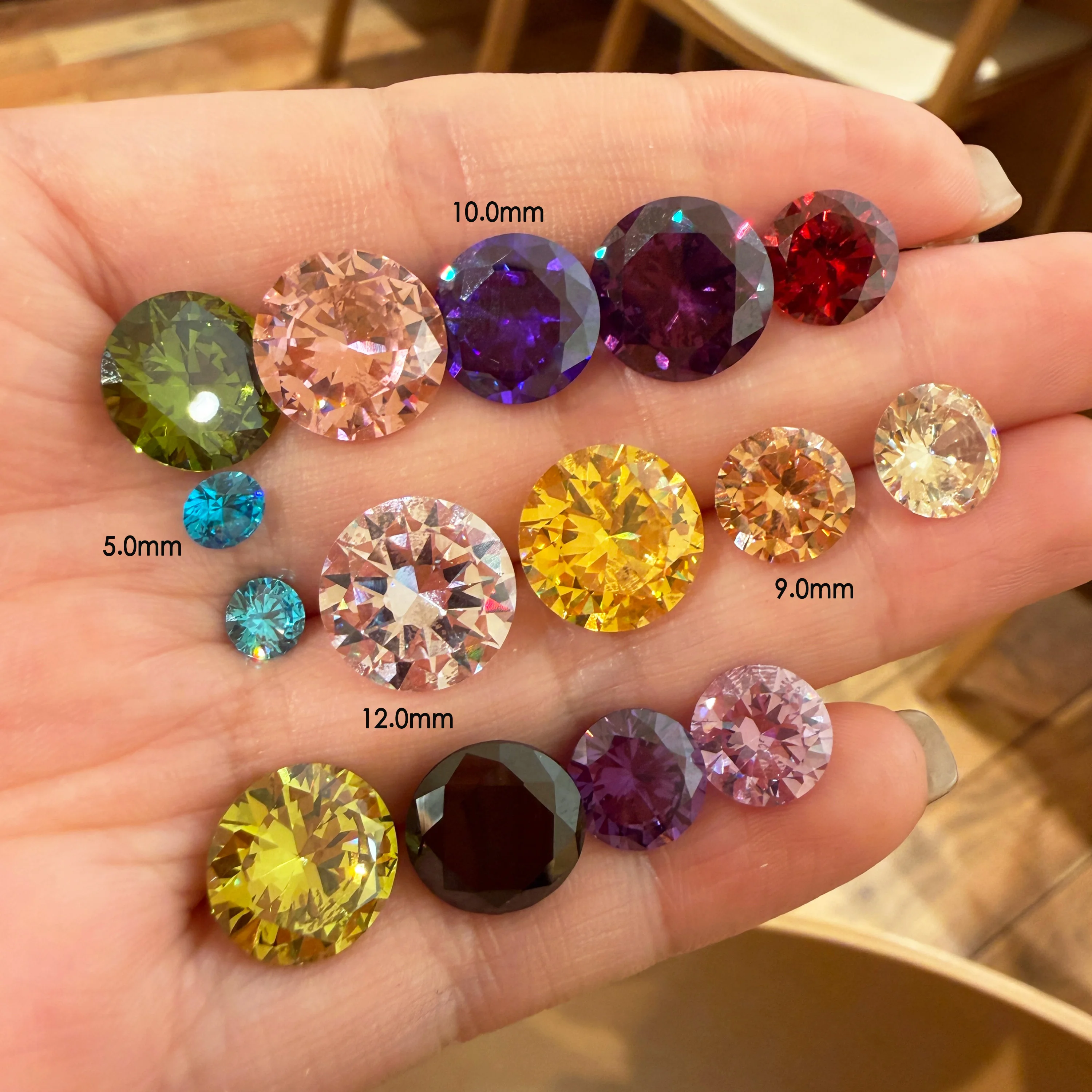 

5A Cubic Zirconia Stone Multicolor Round Shape Brilliant Cut Loose CZ Stones Synthetic Gems Beads For Jewelry 0.8~12mm AAAAA