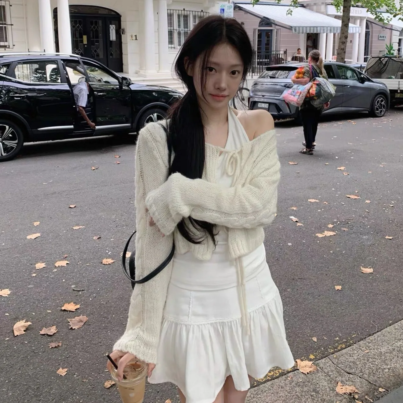Early Autumn Gentle Wind Knitted Sweater Women Short Sleeve V-neck Twist Long Sleeve Knitted Open Cardigan Coat Small Size