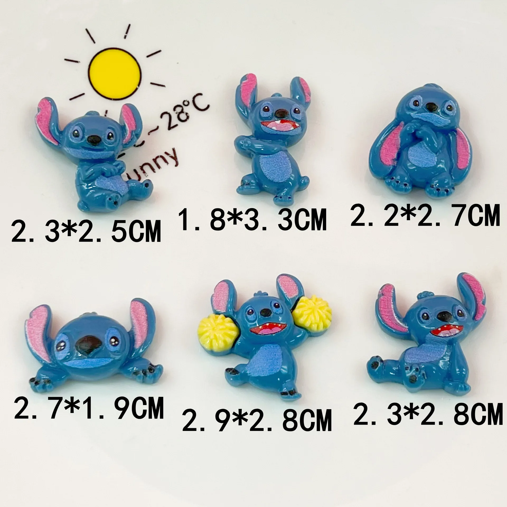 

Disney Stitch Resin Patch Glossy Cartoon Anime Character Stich Dancing Clap DIY Accessories Hair Rope Hairpin Phone Case Patches