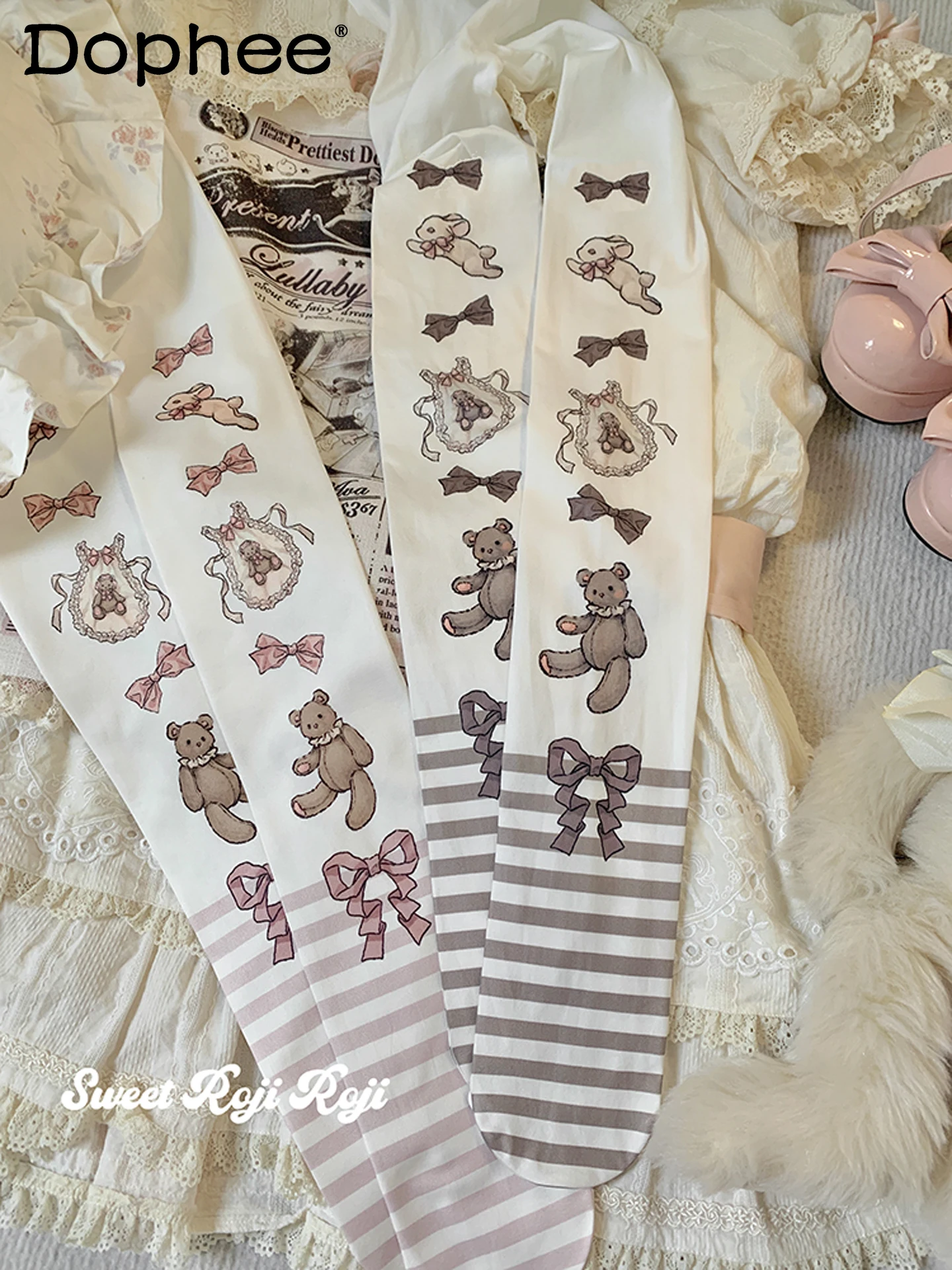 

Японские оригинальные милые колготки в стиле Лолиты с героями мультфильмов для девочек, осенние новые бархатные колготки с принтом