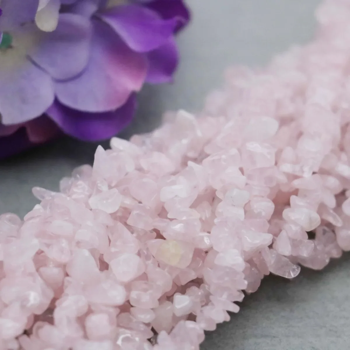 Irregular Pink Powder Crystal Loose Beads Bracelet Necklace Natural Stone Accessories for Women Girls Ladies Hand Chain Jewelry