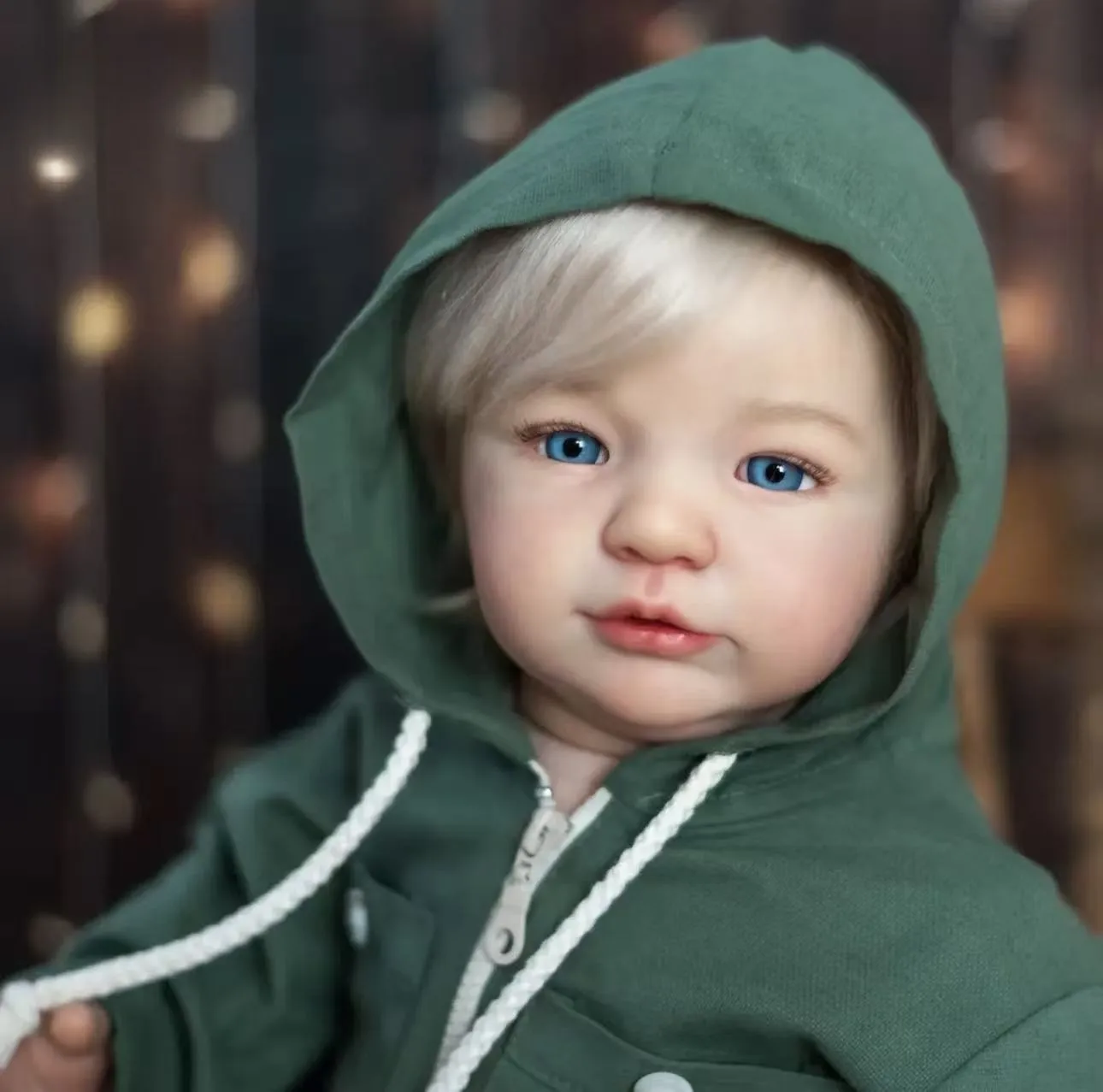 28in Vito Lifelike Painted Toddler Boy Reborn Baby Doll Hand-Rooted HairToy Kids Gift