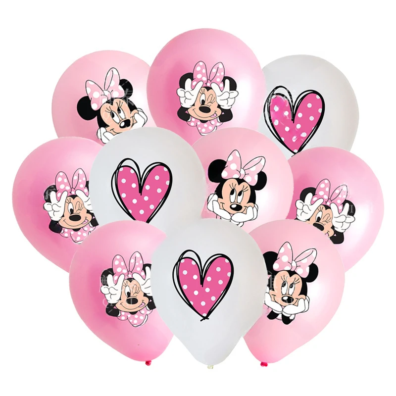 18/20 set 12 pollici Mickey Mouse palloncino in lattice forniture per feste rosa Minnie decorazioni per feste di compleanno di nozze