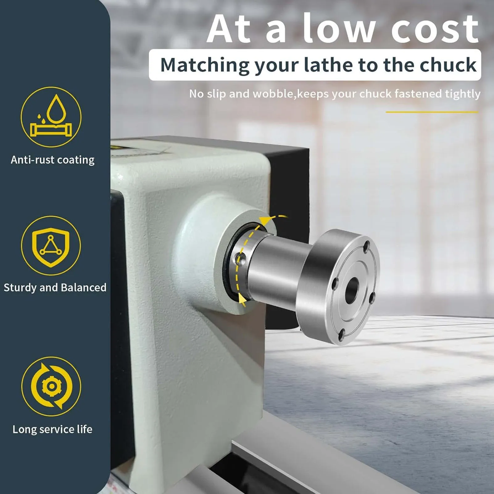 2 Inch Lathe Faceplate Wood Lathe Face Plate 2 Inch Woodworking Machine Chuck Turning Tool Flange Faceplate for 1inx8TPI Spindle