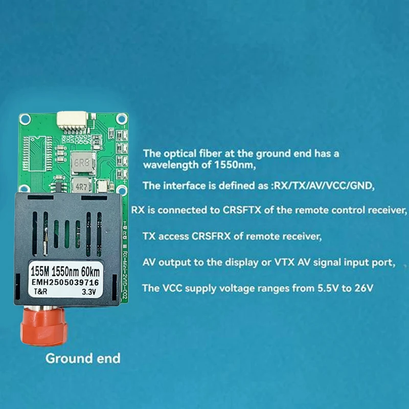 TTL Optical Receiving Module 60KM Optical End Device Dedicated Optical Port Interface Module UART/SBUS-ABVP
