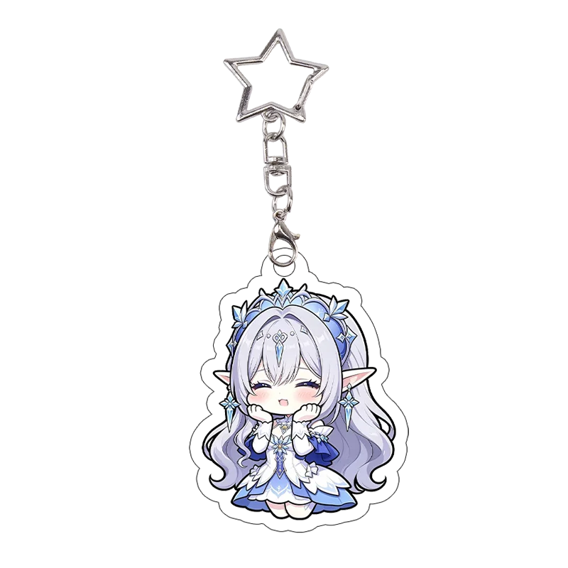 Honkai Star Rail Robin Acrylic Keychain Expressions Q‑Version Charms Kawaii Game Character Anime Cartoon Bag Pendant Decor Gift
