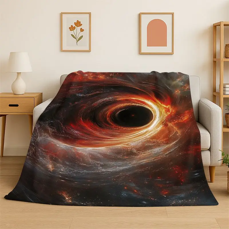 Dream Universe Galaxy Space Stars Black Hole Milky Way Flannel Blanket Soft Throw Blanket for Bedroom Living Room Bed Picnic Nap