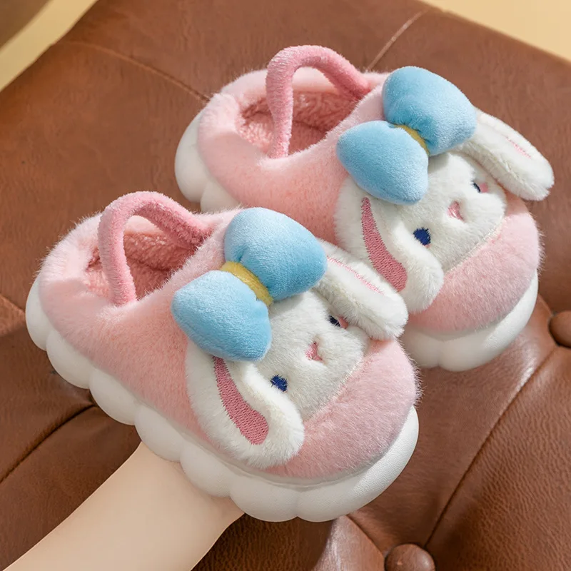 Sanrio Children\'s Slippers Winter Boys Girls Toddlerhome Shoes Pleece Plush Warm Infant Shoes ‌Cinnamoroll Baby Crib Shoes