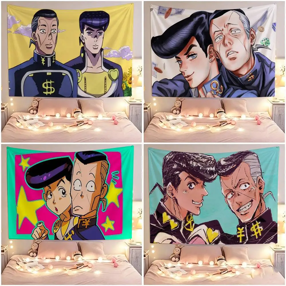 Josuke Higashikata O-Okuyasu Nijimura Flags Wall Hanging Tapestry Outdoor Garage Room Decorative flag Background Blanket