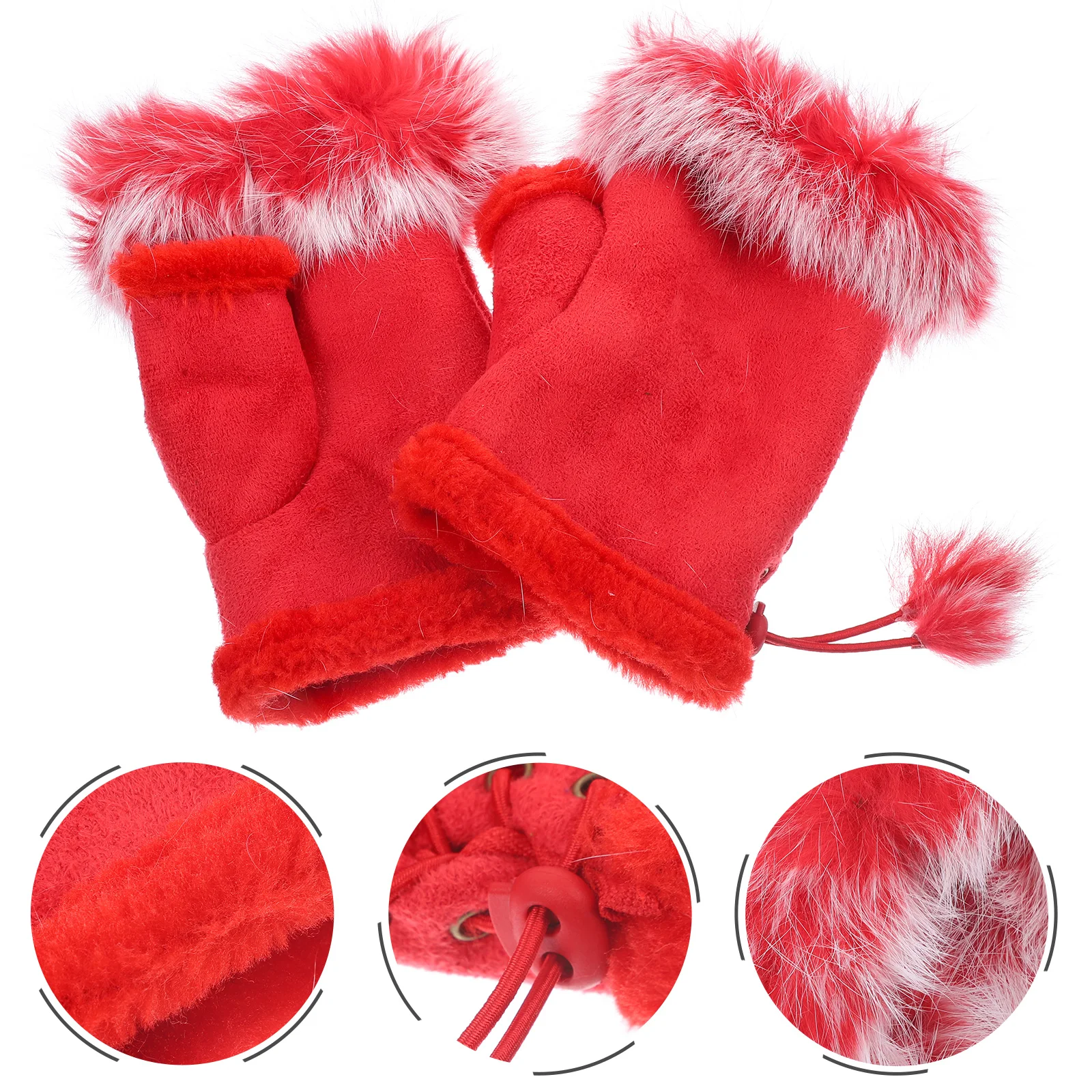 

Half Finger Warm Gloves Winter Suede Touchscreen Compatible Mittens For Cycling Hiking Outdoor Driving Women Students