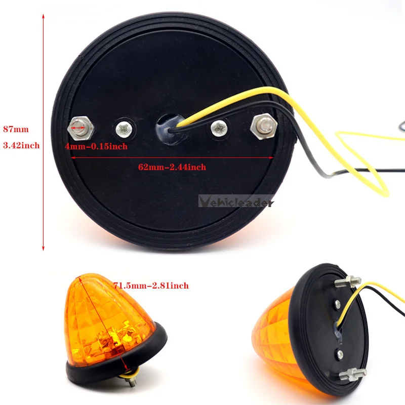 10Pcs 24V Waterproof Side Marker Lights Indicator Turn Signal Clearance Rear Tail Parking Lamps Car Truck Trailer Lorry Caravan