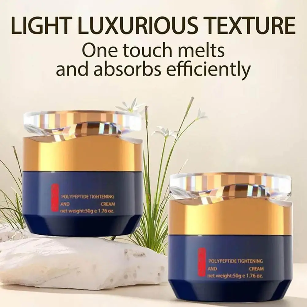 Triple Hyaluronic Acid Peptide Face Cream Ceramide Complex Anti Wrinkle Firming Moisturizer Non Greasy Skin Elasticity Boost