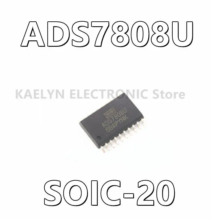 5Pcs/lot  ADS7808U ADS7808 12 Bit Analog to Digital Converter 1 Input 1 SAR 20-SOIC