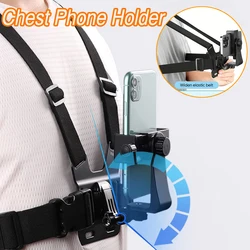 Chest Phone Holder Adjustable Phone Clip Stand With Chest Strap Fixation Bracket For Cycling Sports Climbing Camera Mobile Phone