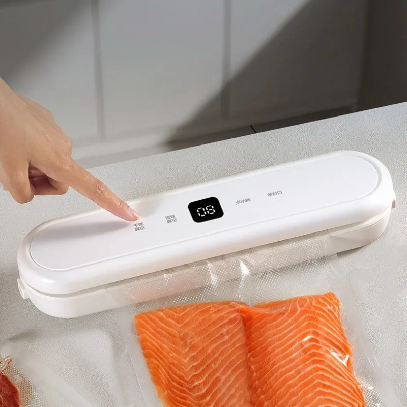 

Vacuum Food Sealers Fully Automatic Household Food Preservation Wet Dry Dual-use Plastic Sealed Packaging Saves Space Kitchen