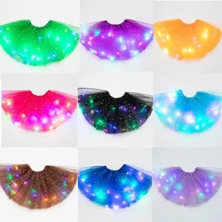 30cm Glowing Light Tutu Skirts Fairy Costume Kids Light Up Skirt Wedding Birthday Party Cosplay Princess Girl Tutu Skirts