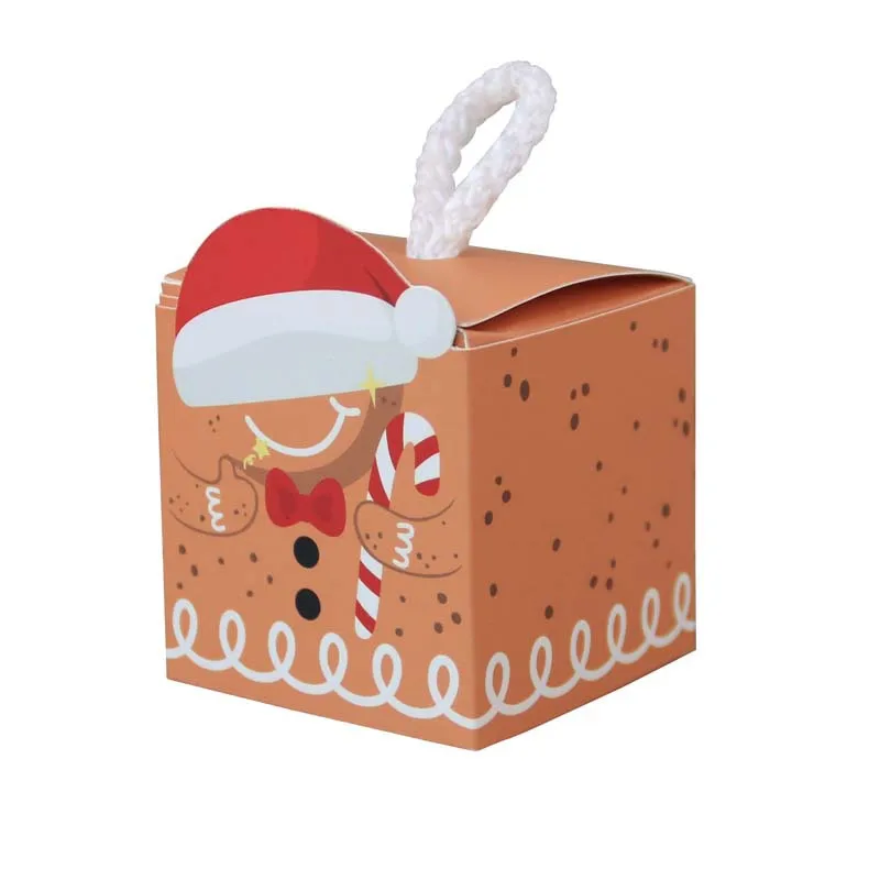10 Stuks Kerst Snoepdoos Cartoon Patroon Vrolijk Kerstfeest Geschenkverpakking Chocolade Doos Navidad 2024 Nieuwjaarsfeest Kids Cadeaus