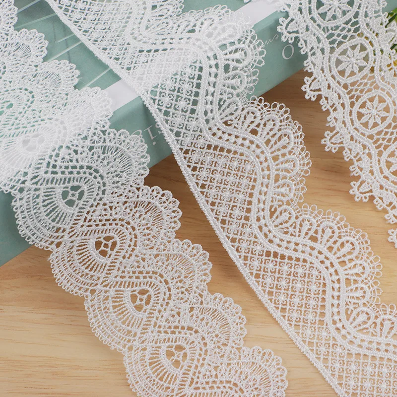 14 Yards Ivory Colour Lace Trim Polyester Embroidered Water Soluble Lace 2022 NEW