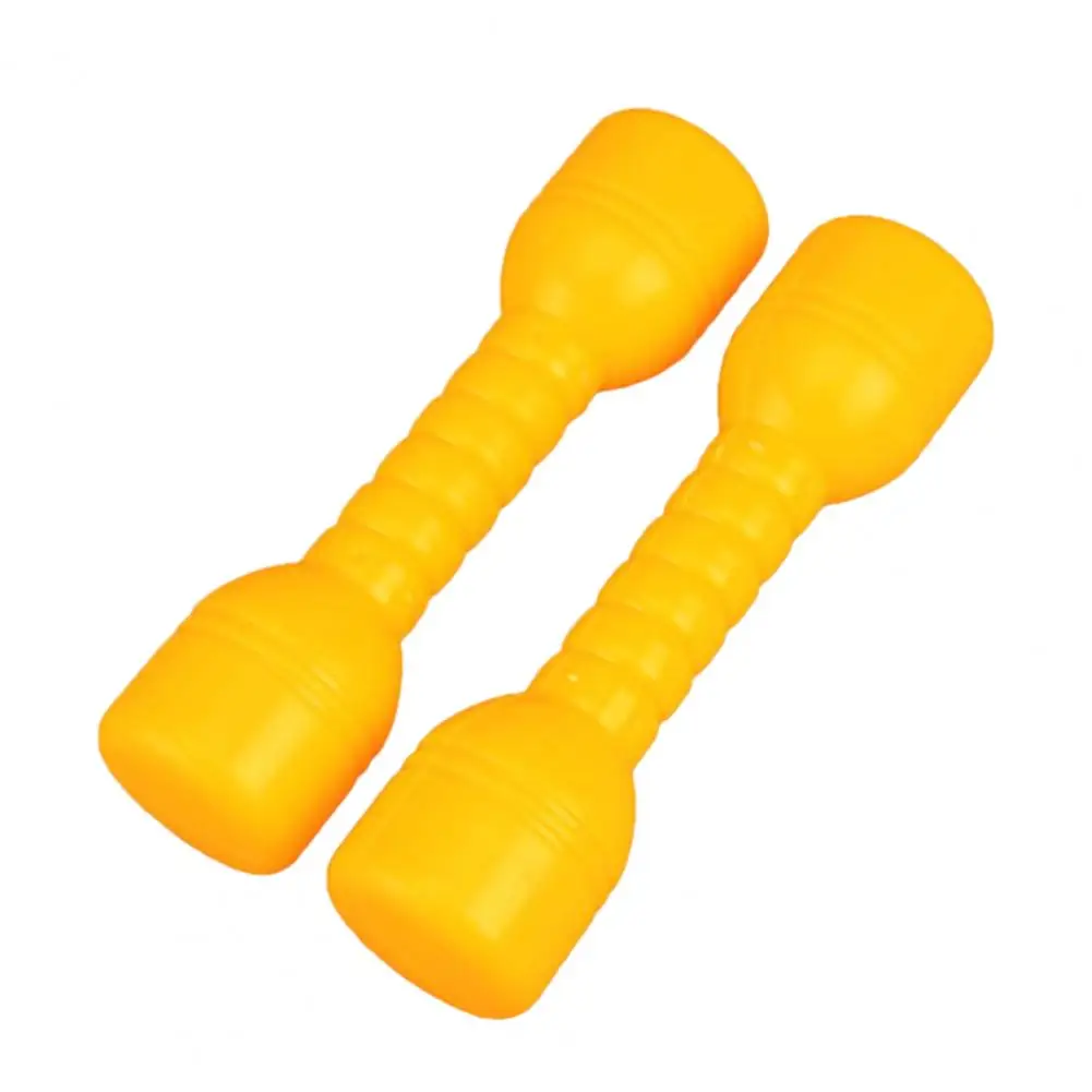 1 Pair Multi-purpose Plastic Dumbbells Good Toughness Eco-friendly Kindergarten Morning Exercise Small Dumbbells for Fitness