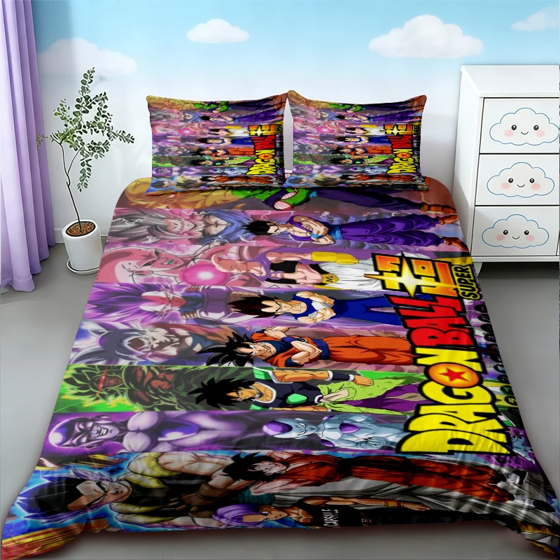 Duvet Cover Dragon Ball Anime Soft and Comfortable Twin Single King Kids Adult Gift Three Piece Set Decorative Bed Sheet