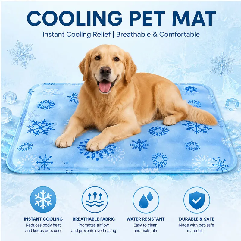 

Summer Physical Cooling Pet Ice Mat Wear-resistant Waterproof Dogs Cooling Pad Reusable Puppy Kitten Sleeping Mat Pets Suppllies