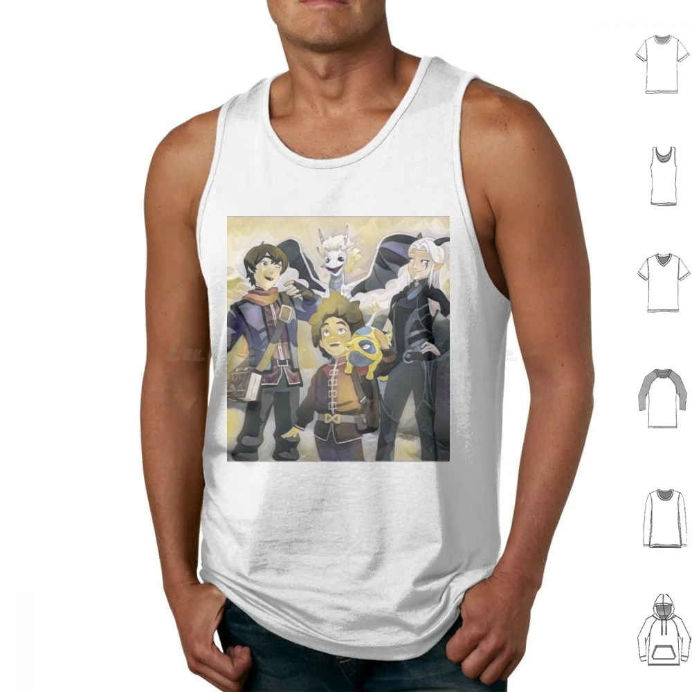 Rayla , Ezran , Zym , Bait , Callum-The Dragon Prince Tank Tops Vest Sleeveless Rayla Zym Callum Bait Ezran Dragon Prince The