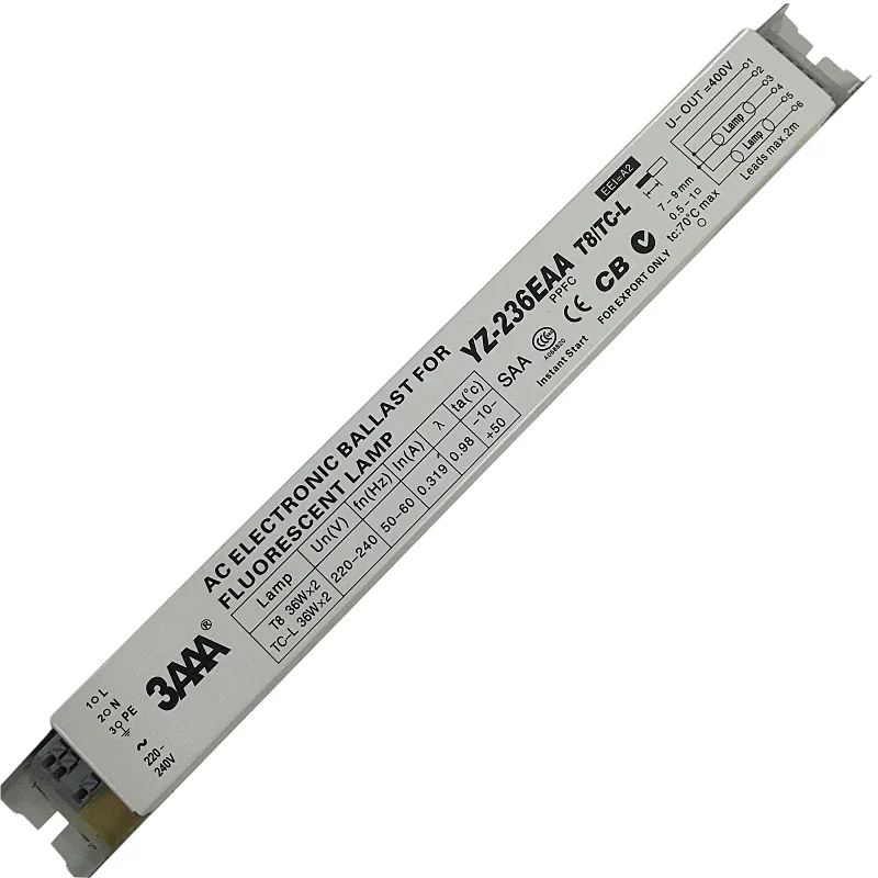 3AAA YZ-236EAA T8 TC-L 220-240V 2x36W 2x40W L290D Neon Lamp / Fluorescent Lamp Electronic Ballast