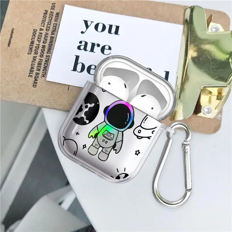 

Case For Airpods Pro3 Pro2 3 Pro 2 1 4 Clear Earphone Cases Cover Astronaut
