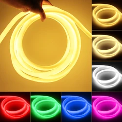 360 Round LED Neon Tube 220V Led Strip Light 120leds/m  Flexible Rope Led Lights 2835 IP67 Waterproof for Home Lighting Decor