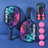 Pickleball Rackets Set Pickleball Paddle Set of 2 Rackets & 4 Pickleballs Balls Beach Tennis Pickleball Racquet Lightweight