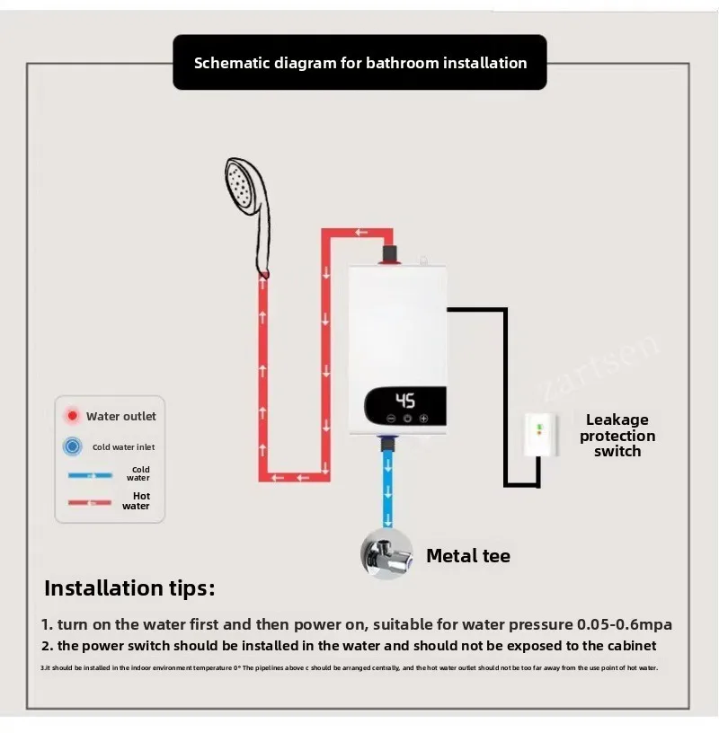 5500W 최신 온수기 인스턴트 온수기 Tankless 순간 수도꼭지 탭 주방 온수 크레인 LED 디지털