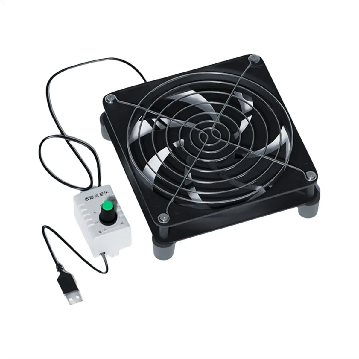 AAAE USB 5V Cooling Fan Strong Wind Power Fast Cooling 120mm Cooling Fan for Router PC Cooler TV Box with Mesh Cover 1 Fan