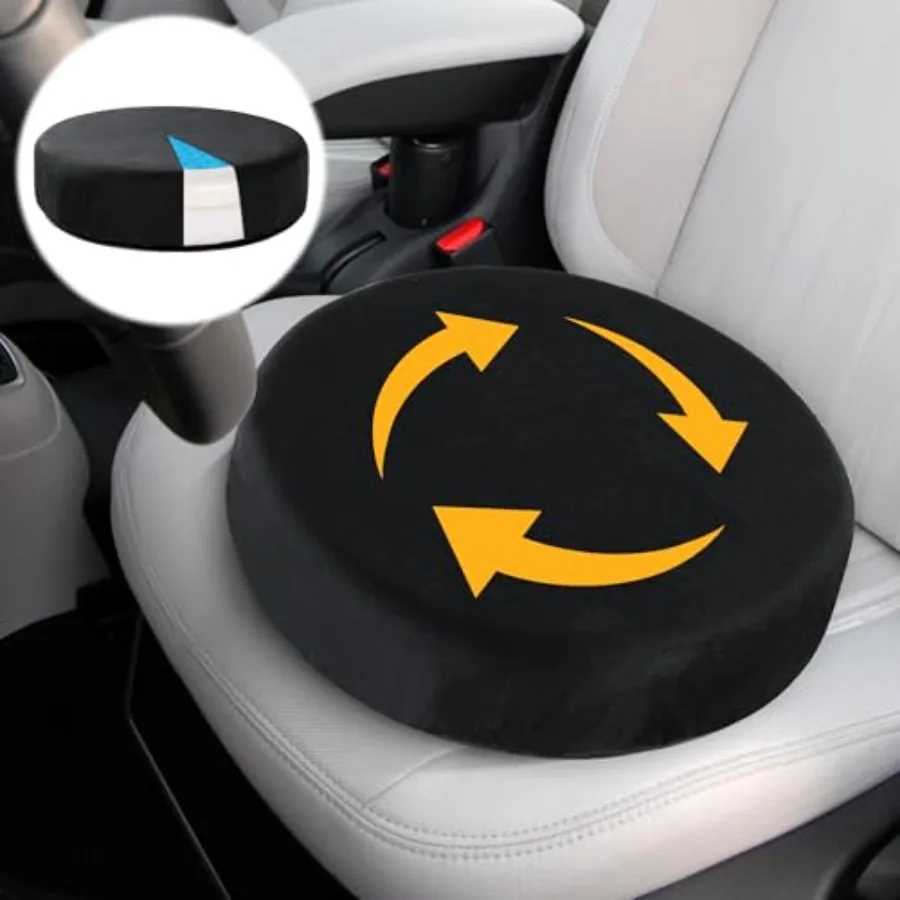 

360 Degree Memory Foam Rotating Seat Cushion, Swivel Seat Cushion for Car, 3IN Thick Car Seat Pad for Elderly Assistance 13.5x1