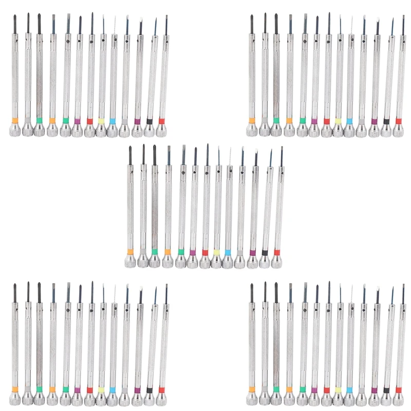

A96Q-0.6Mm-2.0Mm 65Pcs New Watchmakers Screwdrivers Set Watch Glasses Flat Blade Assort Slotted Flat Screwdrivers Set