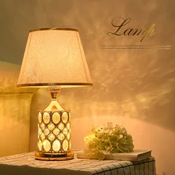 European Luxury Crystal Table Lamp Warm Romantic Ins Bedroom Nightstand Lamp Simple and Fashionable Decoration Night light