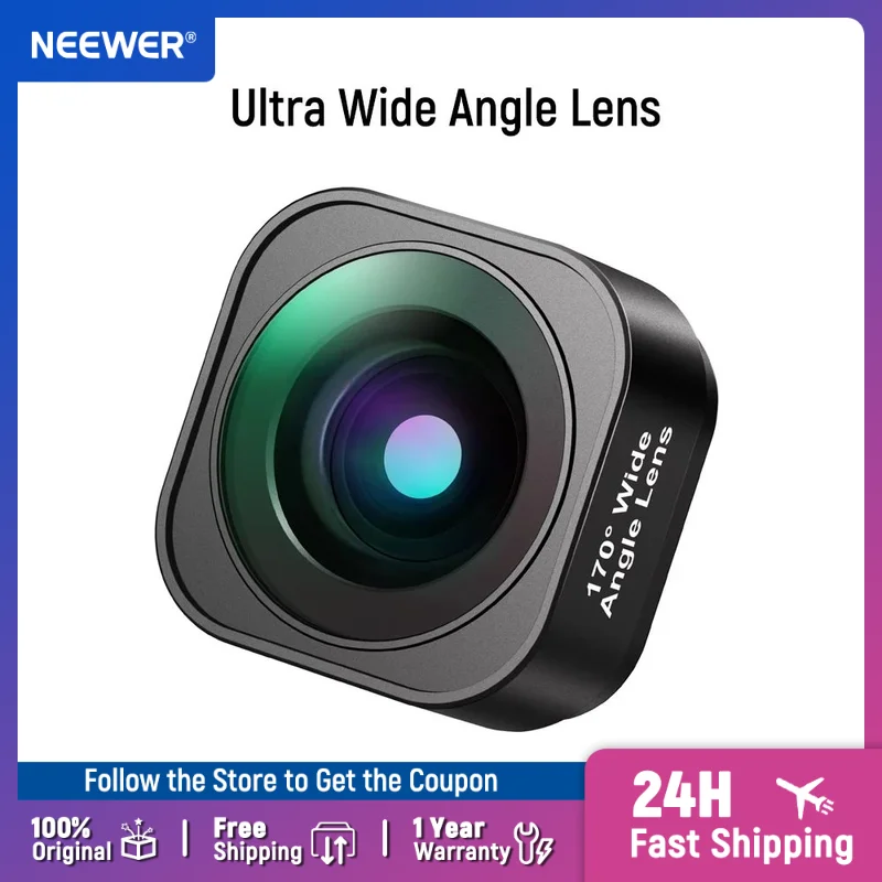 

NEEWER 170° Ultra Wide Angle Lens Compatible with GoPro Hero 12 Hero 11 Hero 10 Hero 9 Black Action Camera Lens Accessories