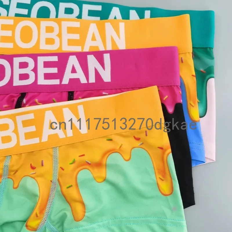 SEOBEAN Men's Briefs Flat Corner Briefs Underwear Fashion Design Candy Colored Underwear Men's Comfortable Flat Corner Shorts