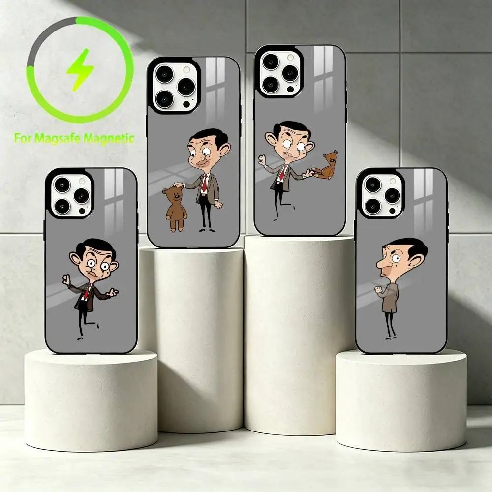 

M-Mr. Bean Phone Case For iPhone 17 16 15 14 13 12 Pro Max Plus for Mirror Wireless Magnetic Cover